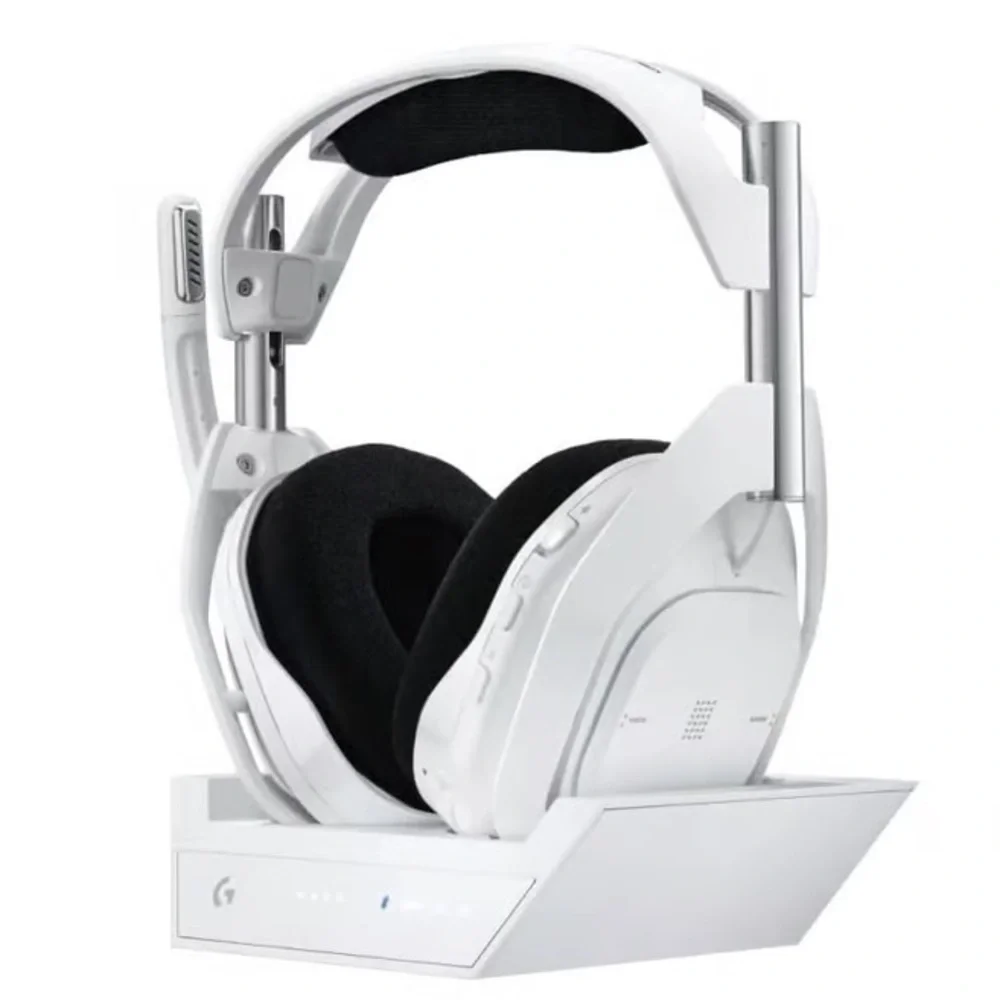 Logitech White and Black Gaming Headset with Stand